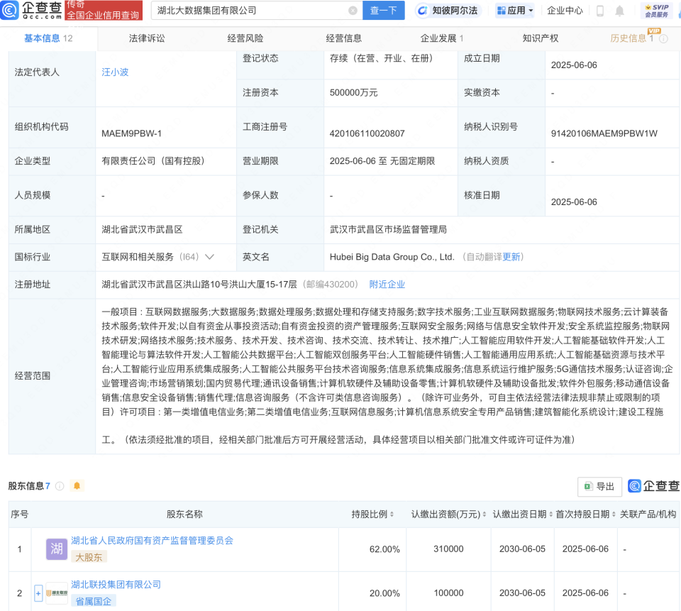 湖北大数据集团成立 50亿注册资本背后的AI算法雄心